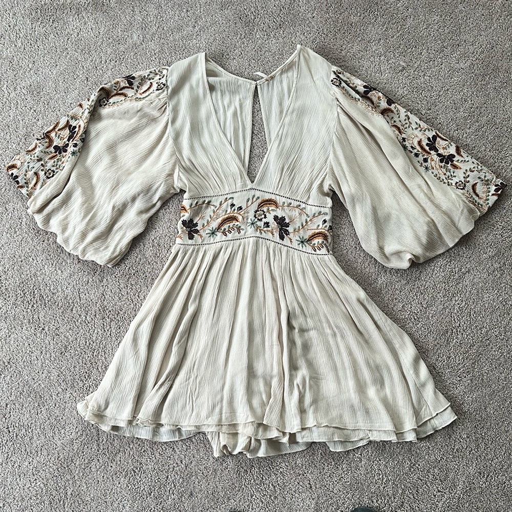 FREE PEOPLE x REVOLVE Moroccan Gemstone Mini Dress in Tea Combo